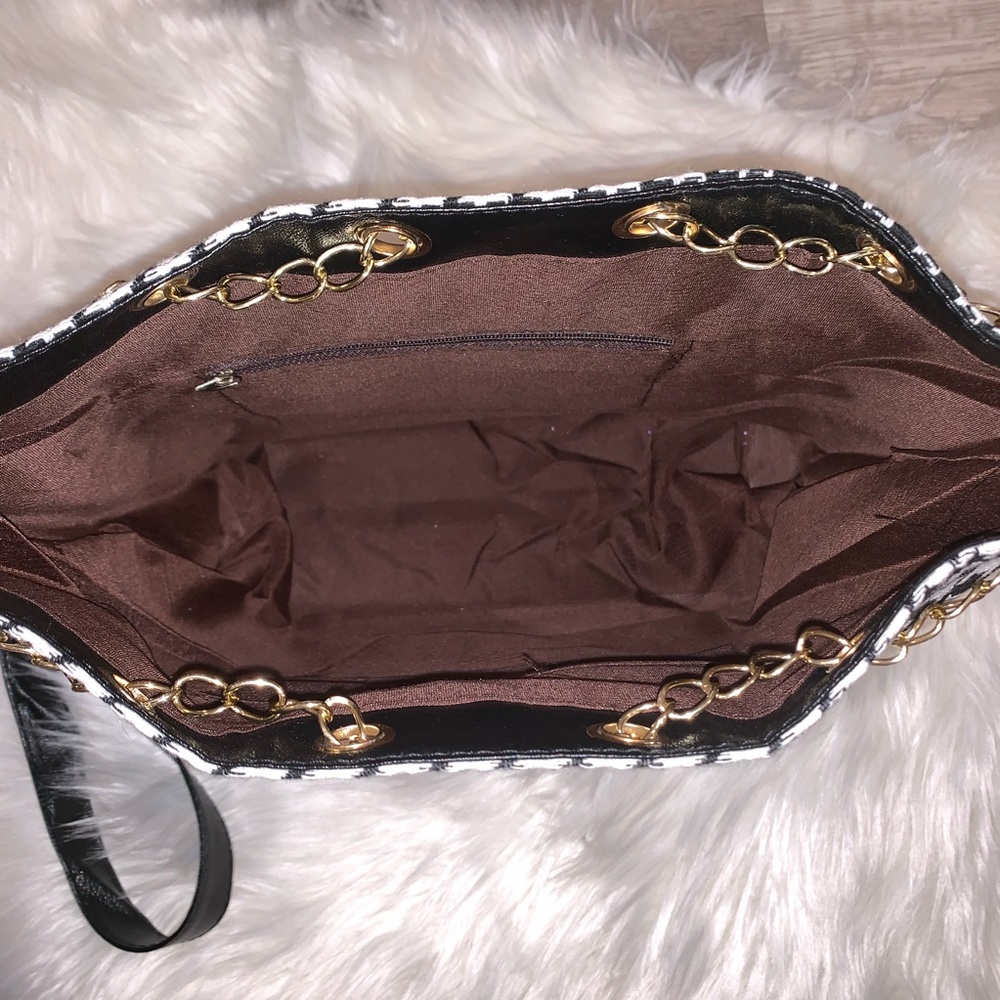 NEW Houndstooth Crossbody/Shoulder Bucket Bag - Picture 6 of 7